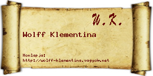 Wolff Klementina névjegykártya
